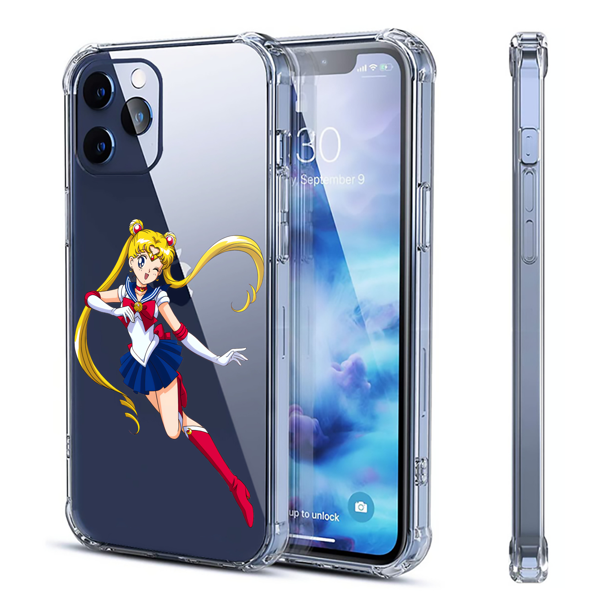 （画像用） 美少女戦士セーラームーン 月野 うさぎ つきの うさぎ Sailor Moon Tsukino Usagi 【iPhone 12シリーズ対応】透明スマホケース（クリアソフトケース）